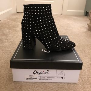 Black studded booties